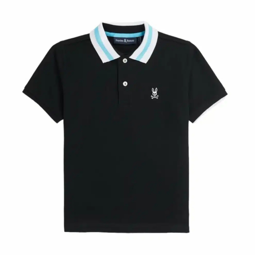 Psycho Bunny Alva Pique Black Polo Shirt